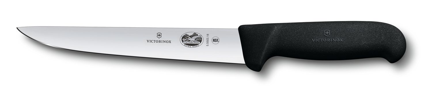 VICTORINOX Sticking and Butchers Knife - Black - 18 cm - Straight Edge
