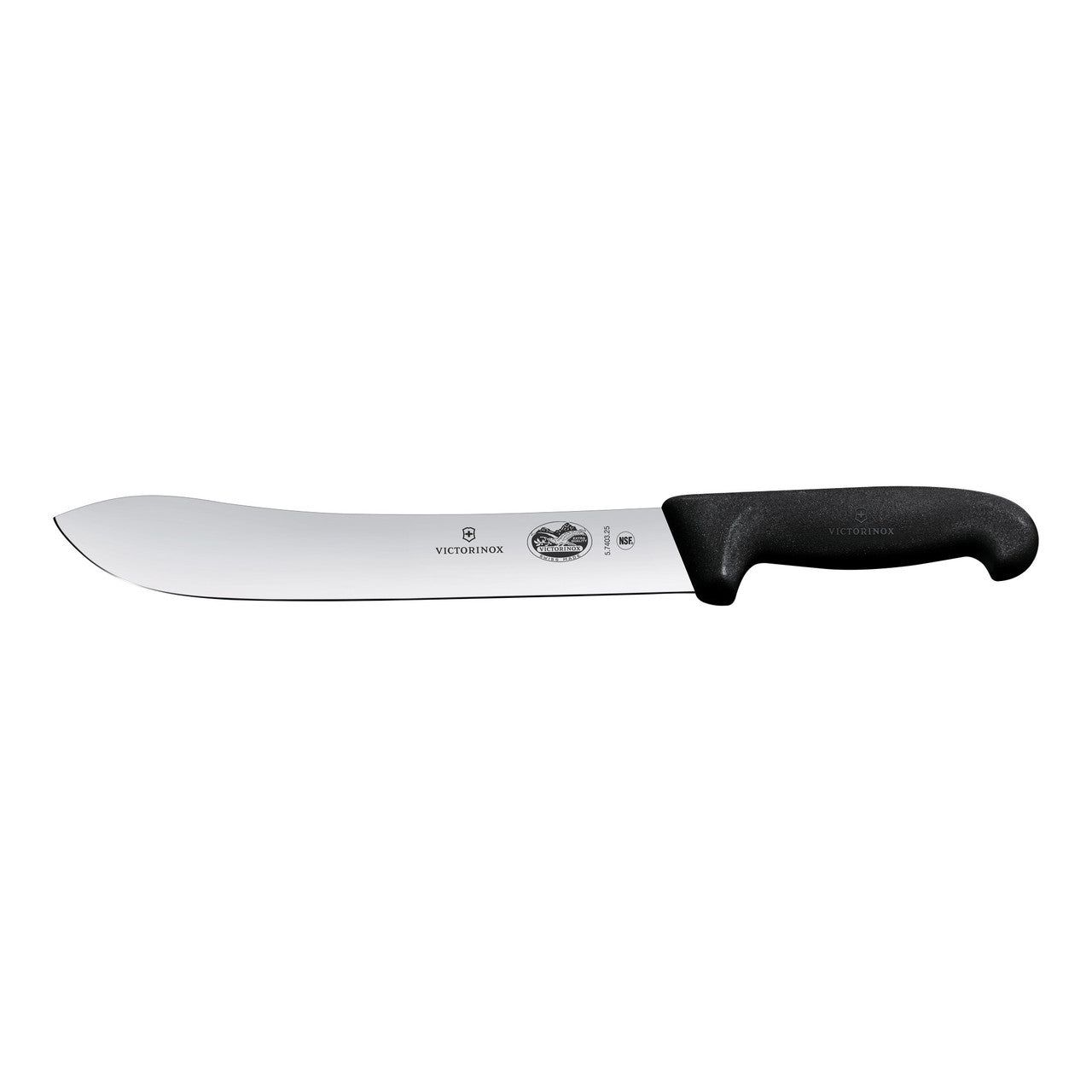 VICTORINOX Fibrox Butchers Knife, 31cm Wide Tip Blade - Black - Straight Edge