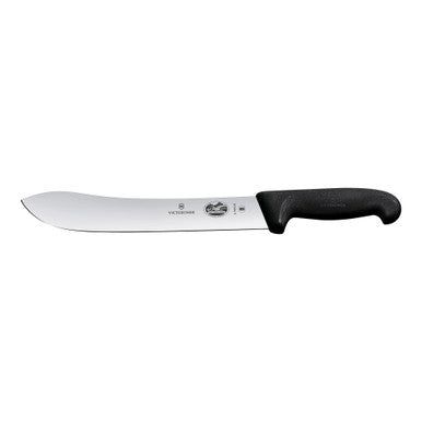 VICTORINOX Butchers Knife, 36cm Wide Tip Blade - Black - Straight Edge