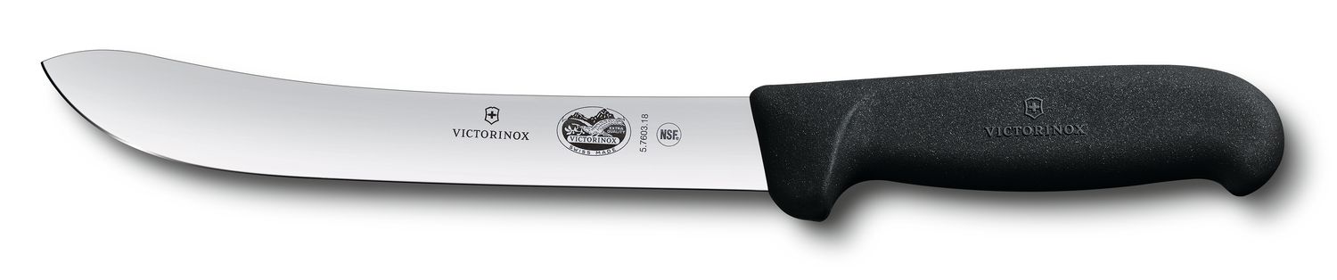 VICTORINOX Butchers Knife - Heavy Stiff - Black - 15 cm - Straight Edge