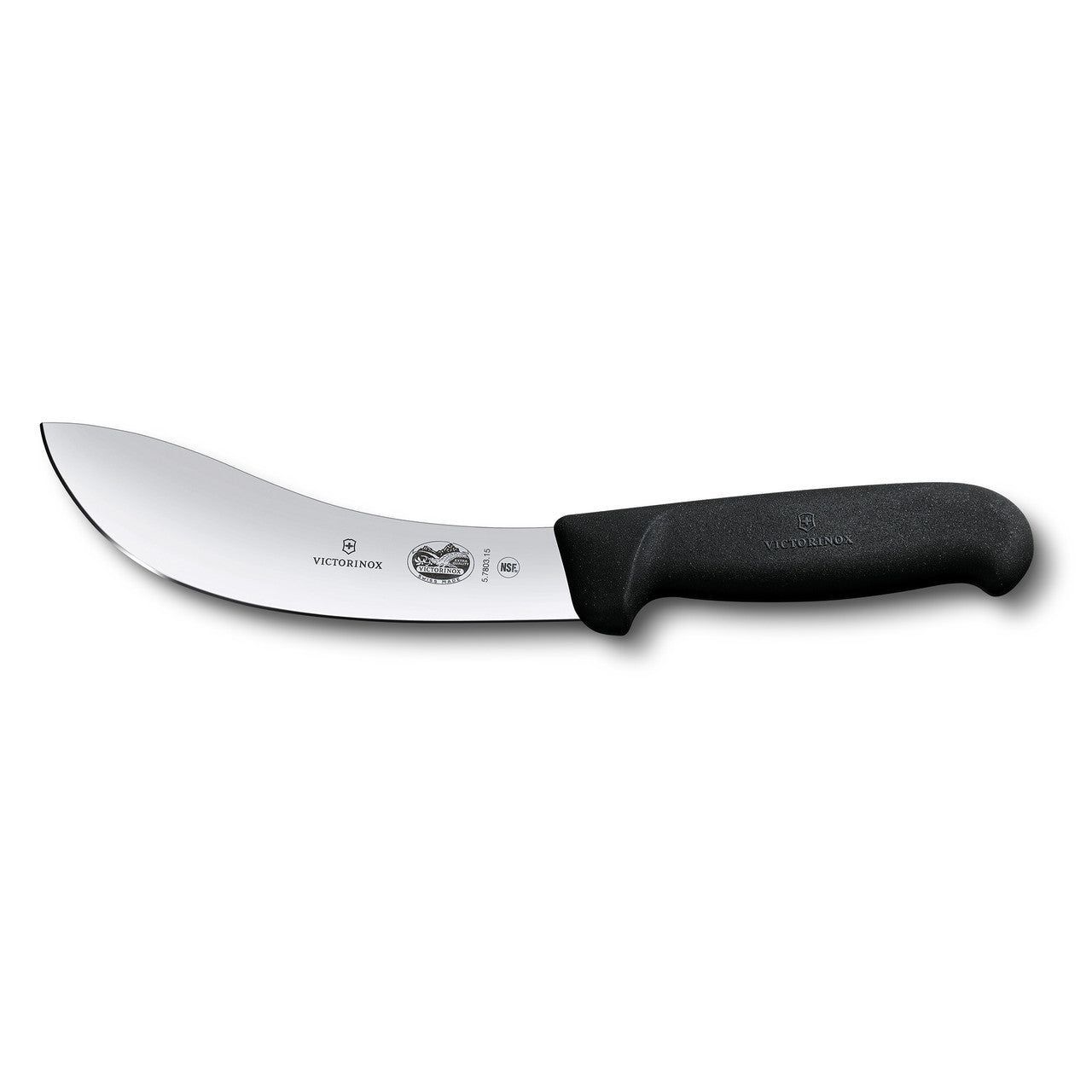 VICTORINOX Fibrox Skinning Knife, 15cm American Type - Black - Straight Edge