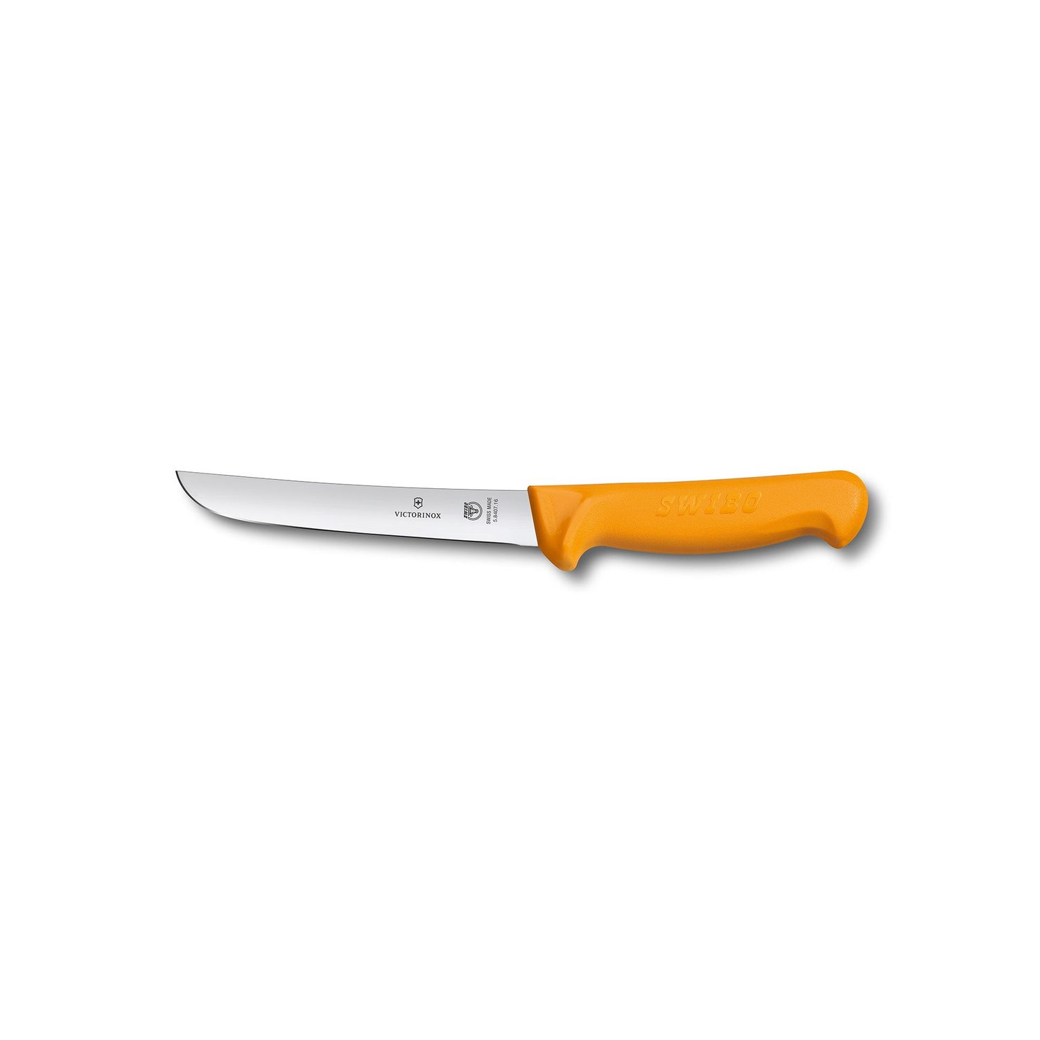 VICTORINOX Swibo Boning Knife, 16cm Curved Wide Blade - Yellow - Straight Edge