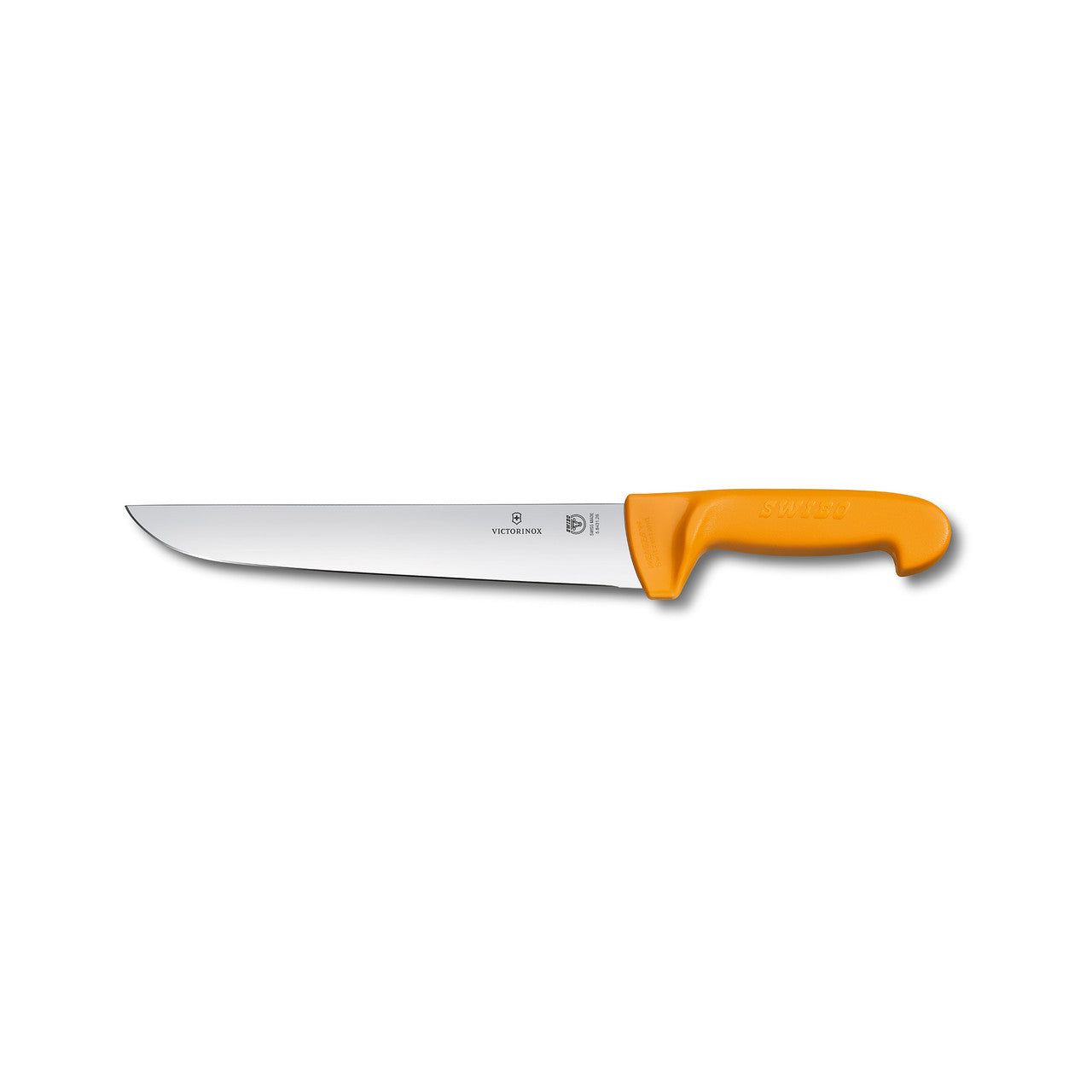 VICTORINOX Swibo Butchers Knife, 21cm Straight Back Blade - Yellow - Straight Edge