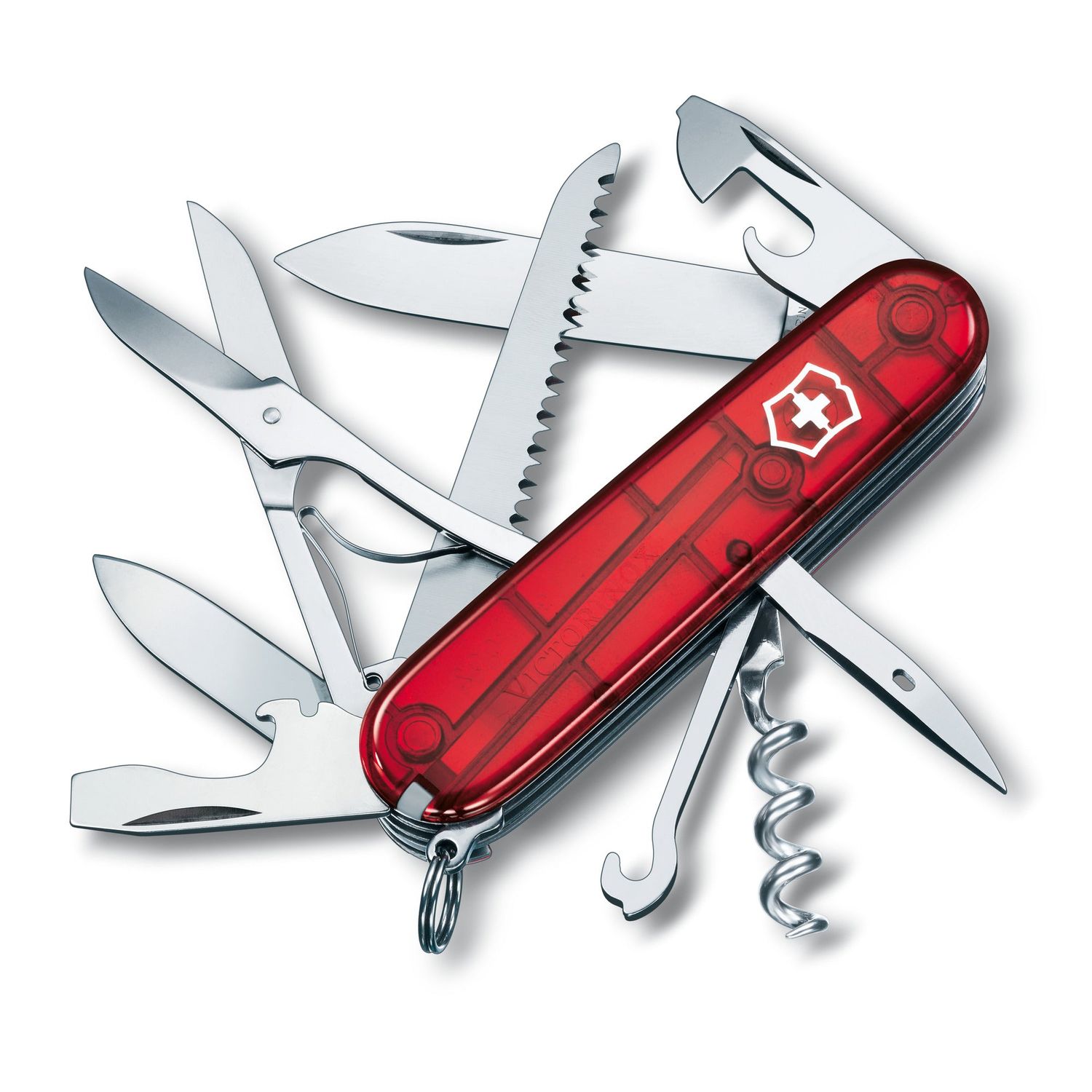 VICTORINOX Swiss Army Knife Huntsman Transparent - Red Transparent