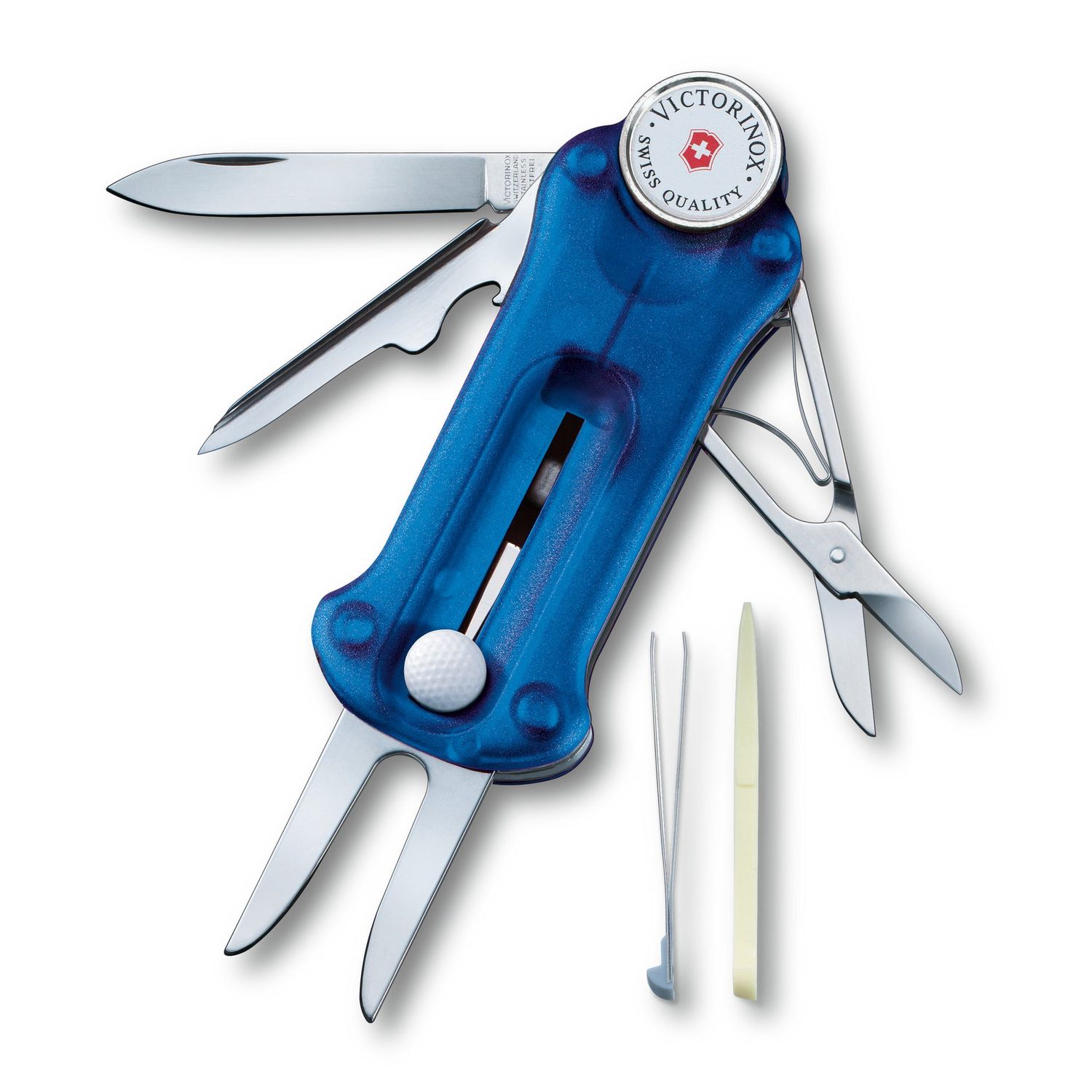 VICTORINOX Swiss Army Knife Golf Tool - Blue Transparent