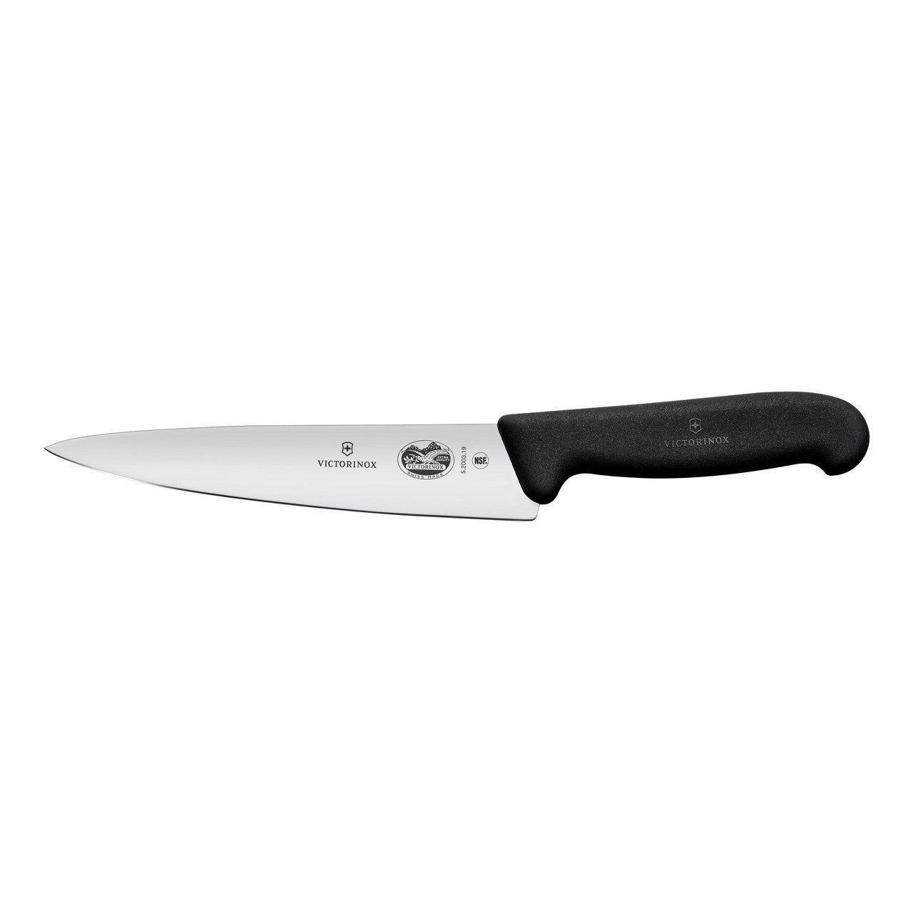VICTORINOX Fibrox Carving Knife, 19cm - Black - Straight Edge
