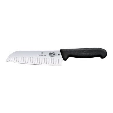 VICTORINOX Fibrox Santoku Knife, 17cm - Black