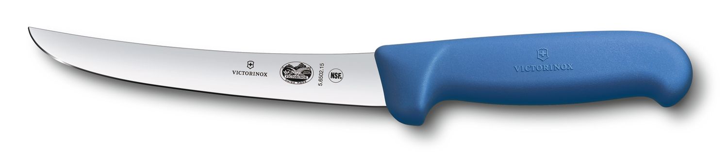 VICTORINOX Boning Knife - Curved Wide - Blue - 15 cm - Straight Edge