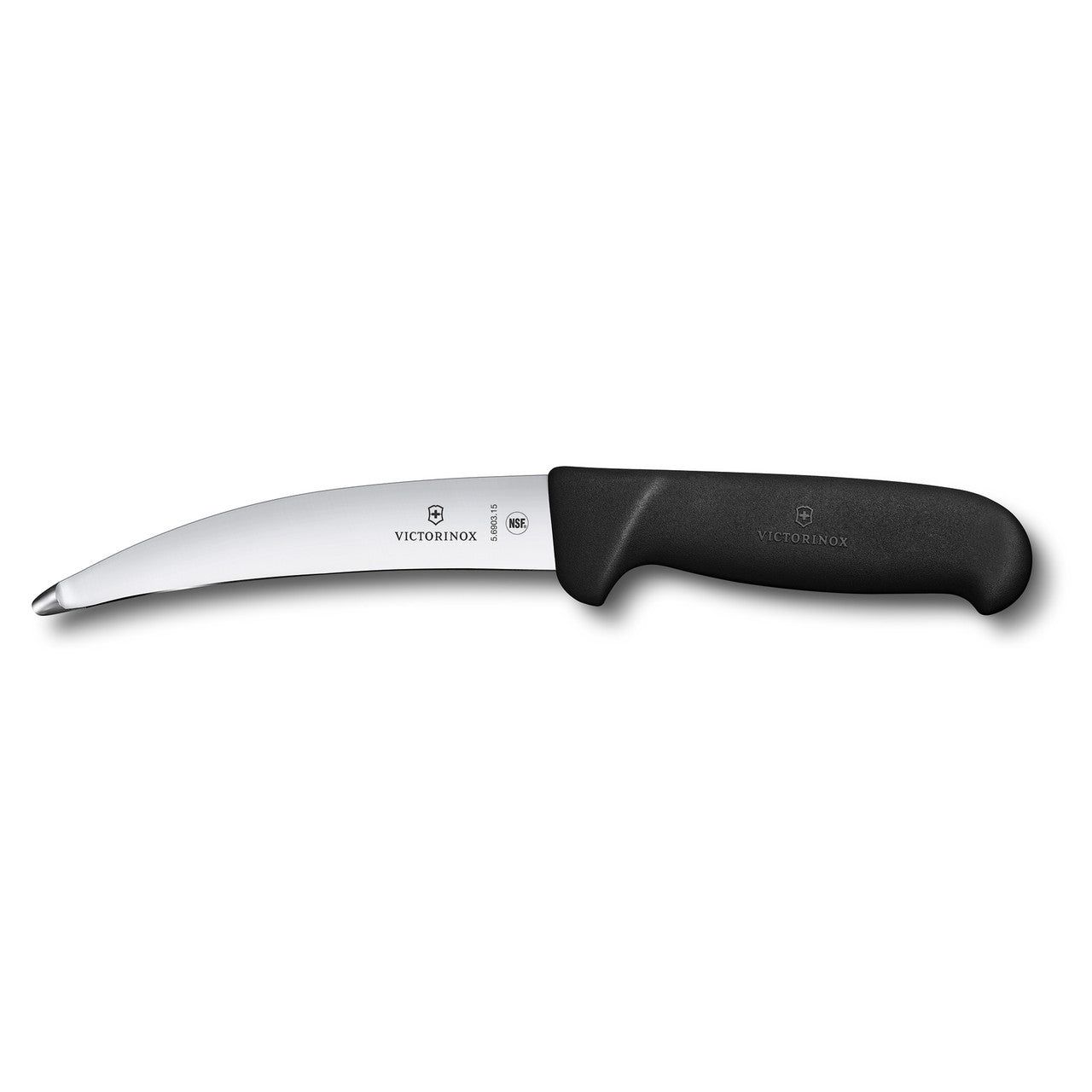 VICTORINOX Gut and Tripe Knife Thickened Bulb Tip - Black - 15 cm - Straight Edge