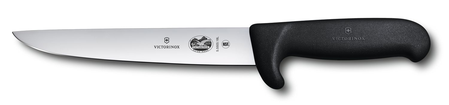 VICTORINOX Sticking Knife - Safety Nose - Black - 18 cm - Straight Edge