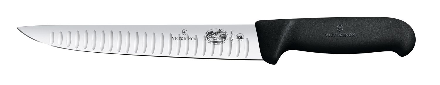 VICTORINOX Sticking Knife - Fluted - Black - 20 cm - Straight Edge
