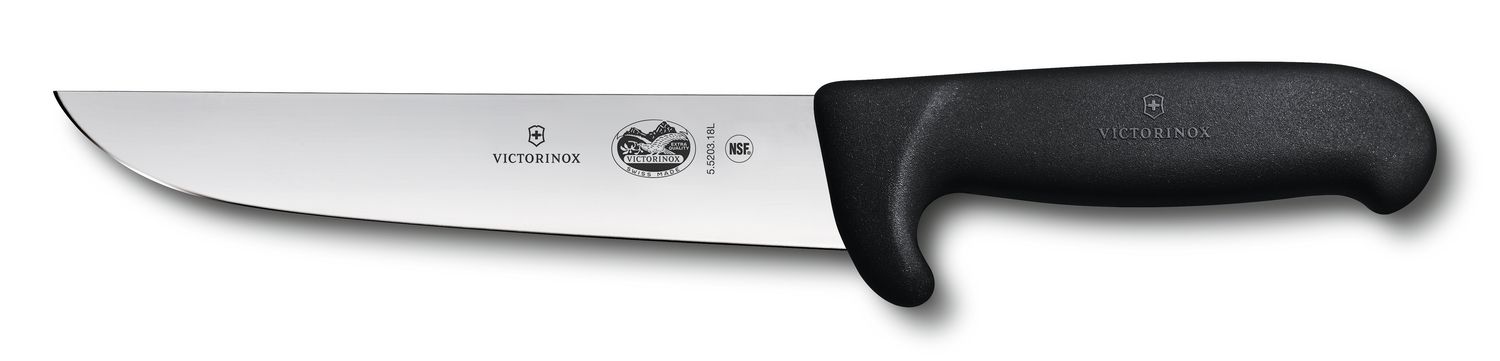 VICTORINOX Butchers Knife - Safety - Black - 18 cm - Straight Edge
