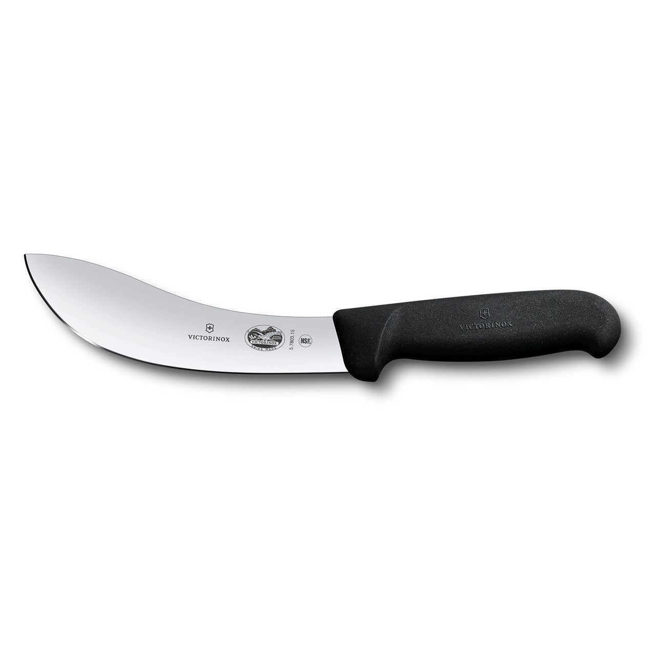 VICTORINOX Fibrox Skinning Knife, 12cm American Type, Black - Straight Edge