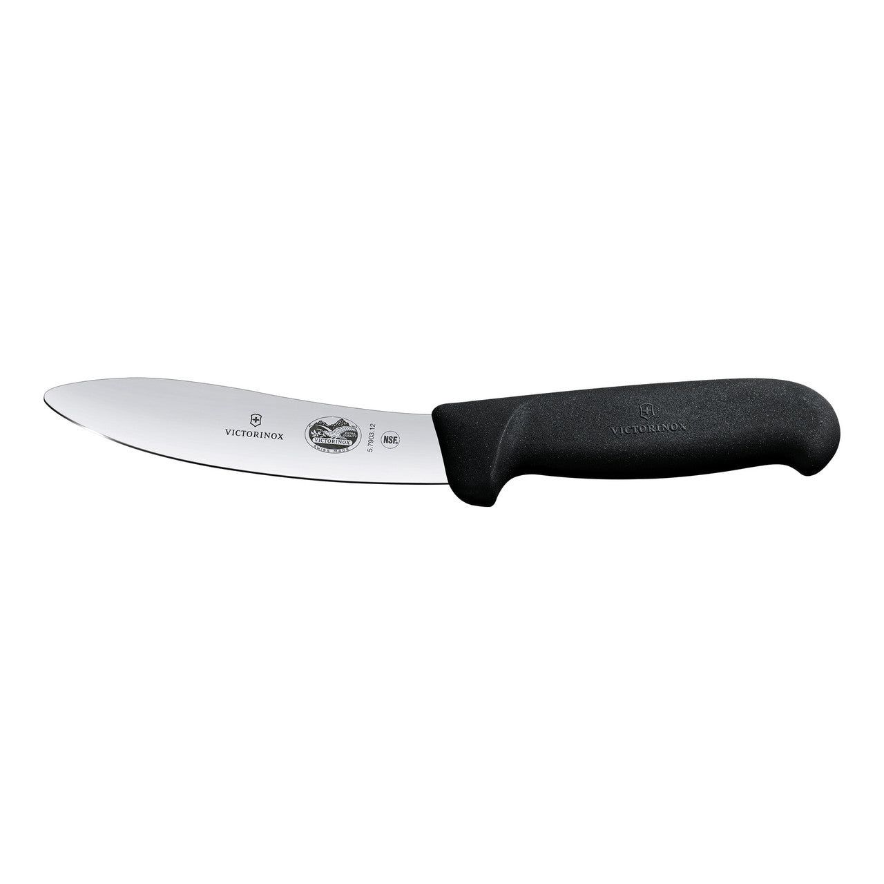 VICTORINOX Fibrox Lamb Skinning Knife, 12cm Narrow Blade - Black - Straight Edge