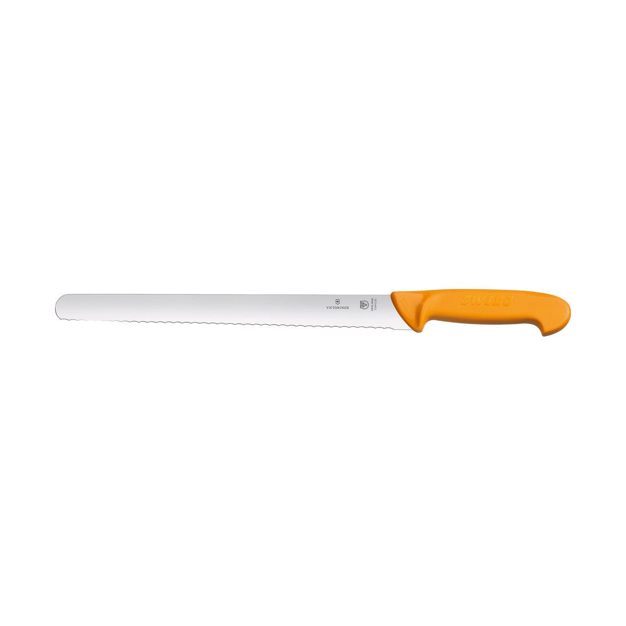 VICTORINOX Swibo Slicing Knife, 25cm Round Wavy Blade 30mm width - Yellow