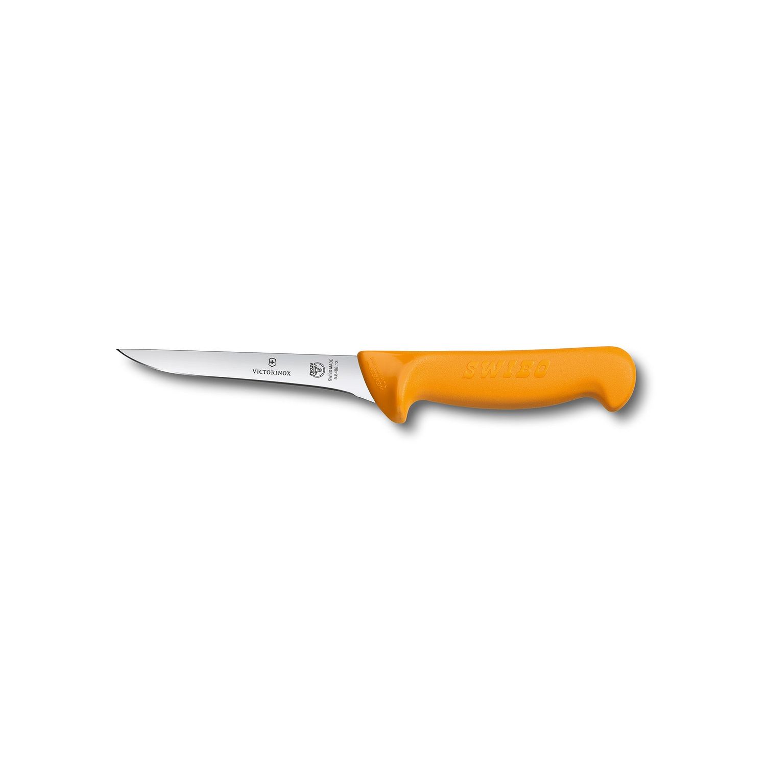 VICTORINOX Swibo Boning Knife, 13cm Straight Narrow Blade, Curved to Guard - Straight Edge