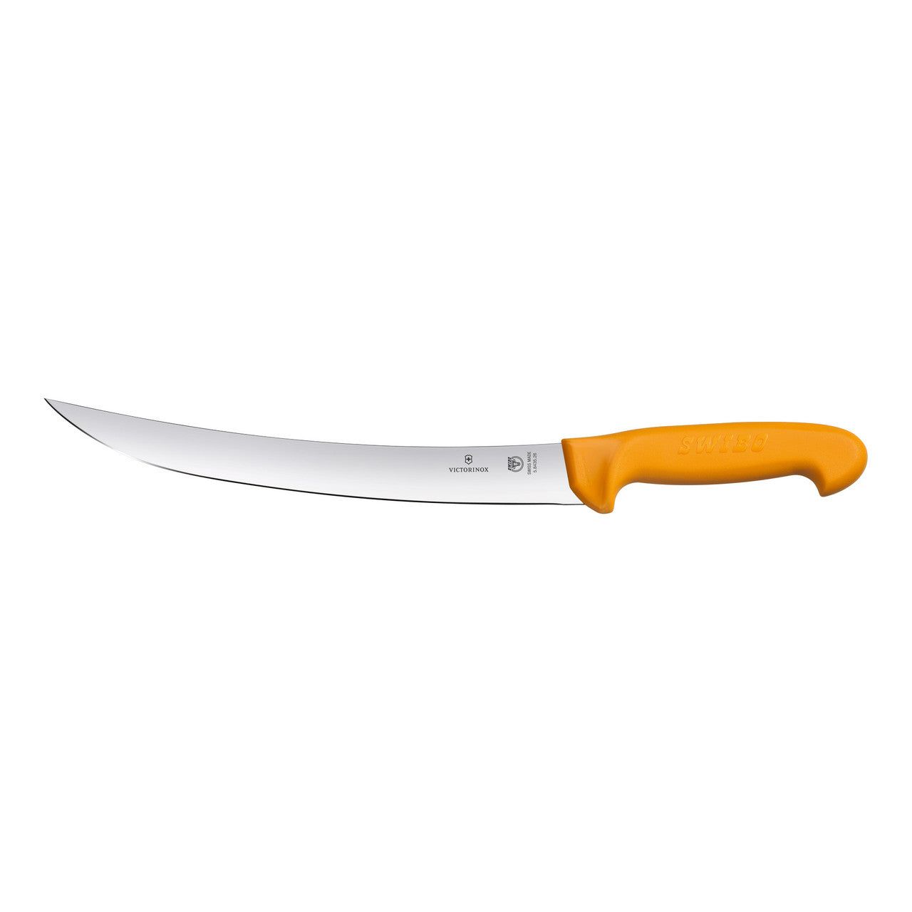 VICTORINOX Swibo Butchers Knife, 26cm Curved Stiff Blade - Yellow - Straight Edge