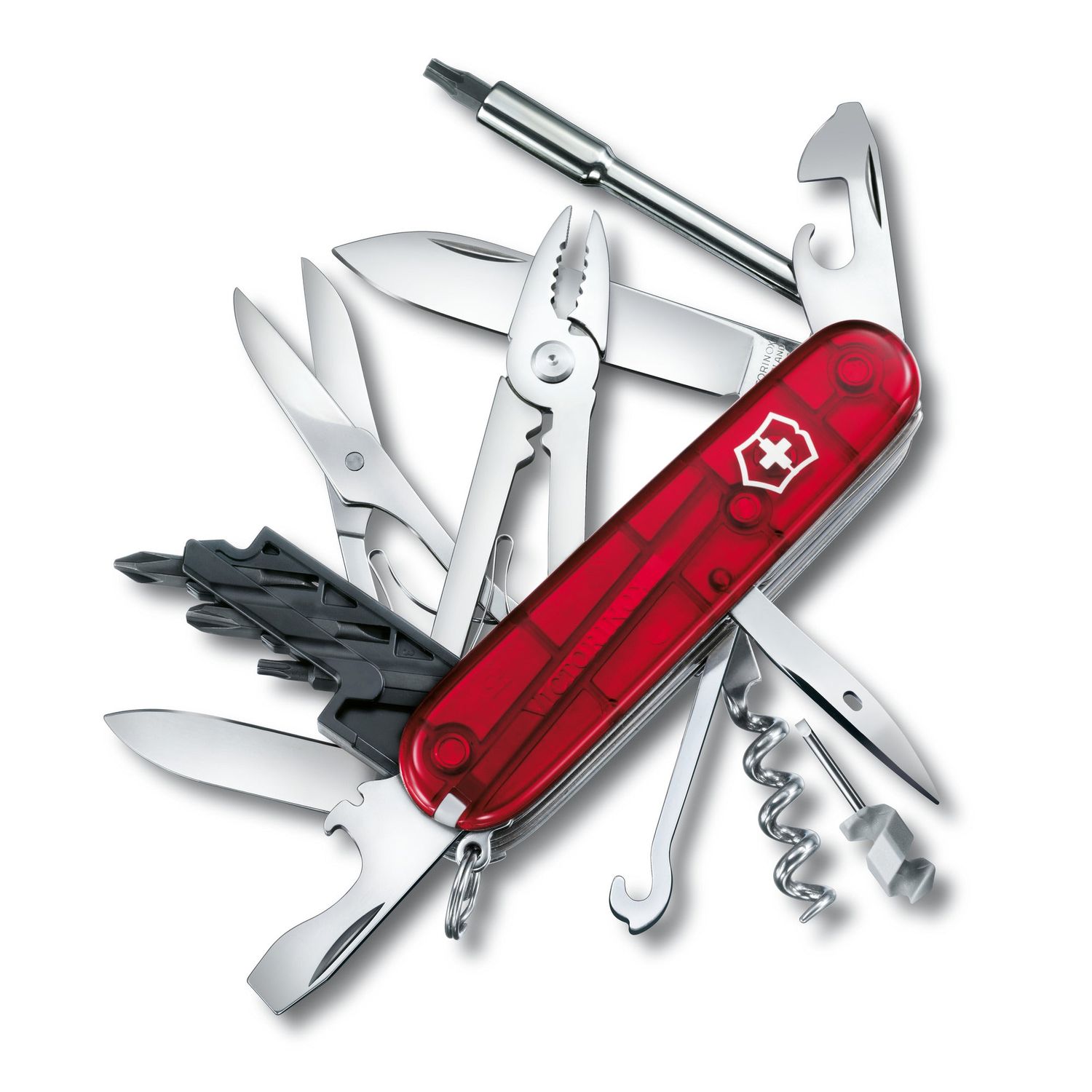 VICTORINOX Swiss Army Knife CyberTool, M - Red Translucent