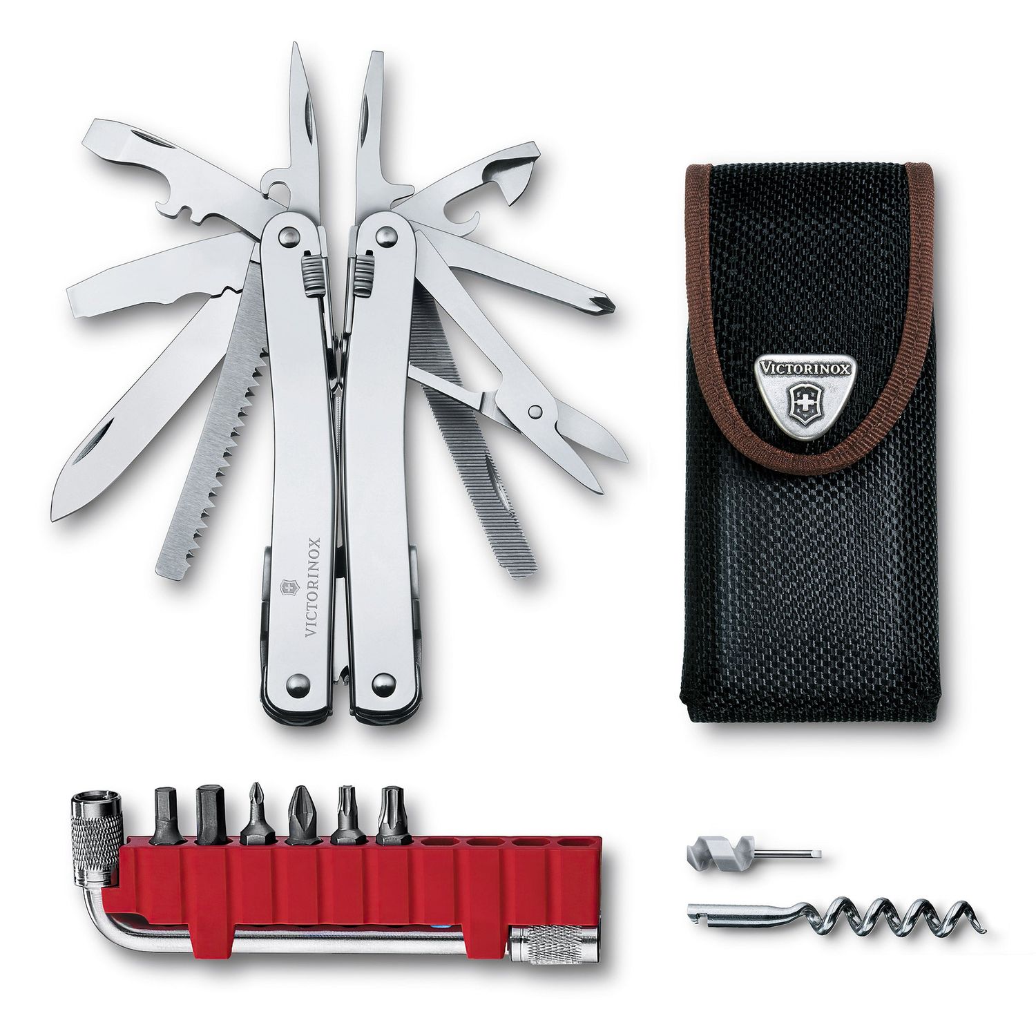 VICTORINOX Swiss Army Knife Swiss Tool Spirit X Plus - Silver - Nylon Pouch