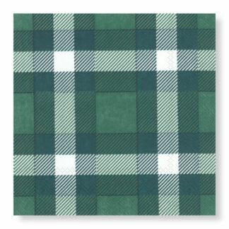 MANOR ROAD Napkins Luncheon - Classic Plaid Green