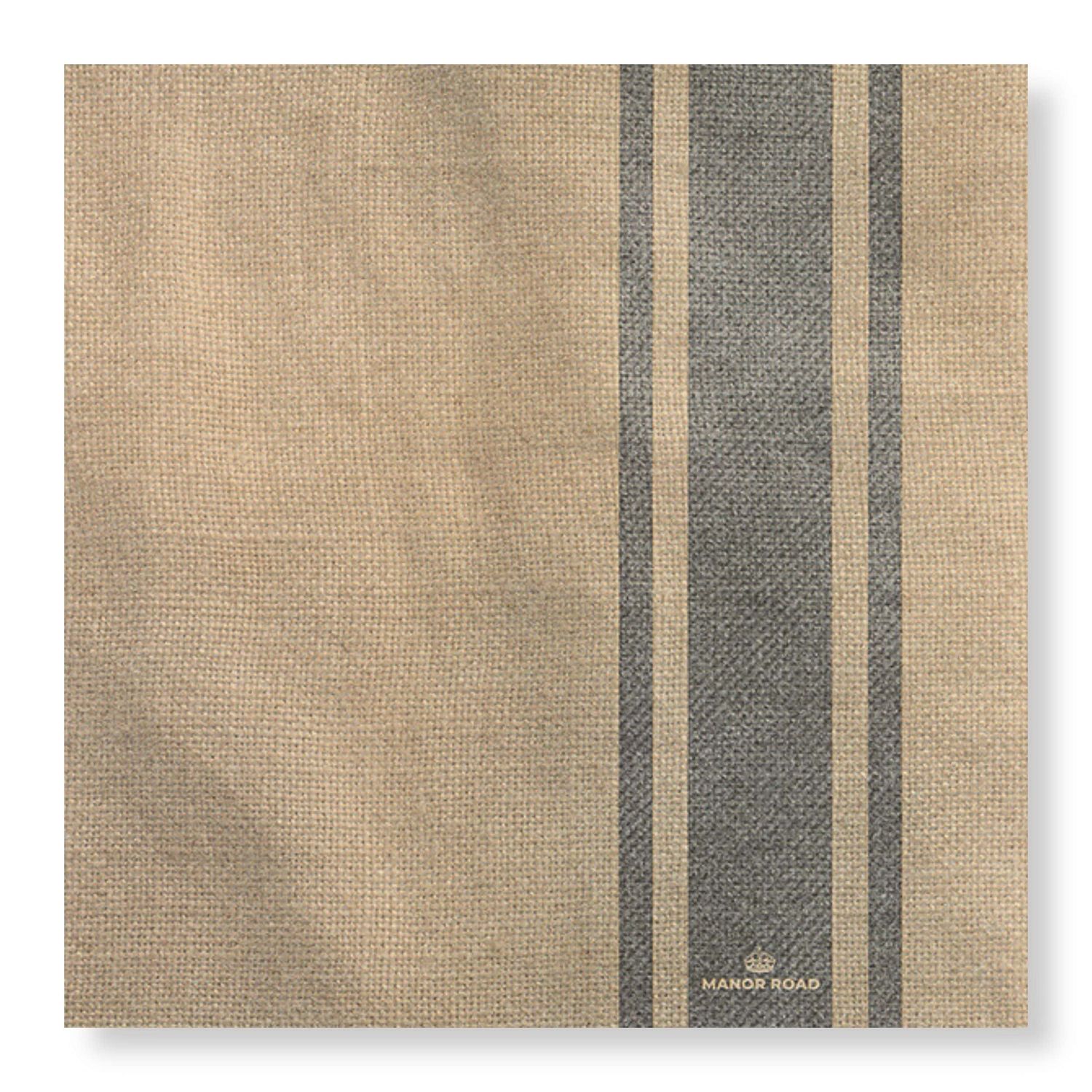 MANOR ROAD Cocktail Napkins - Coffee Stripe Linen