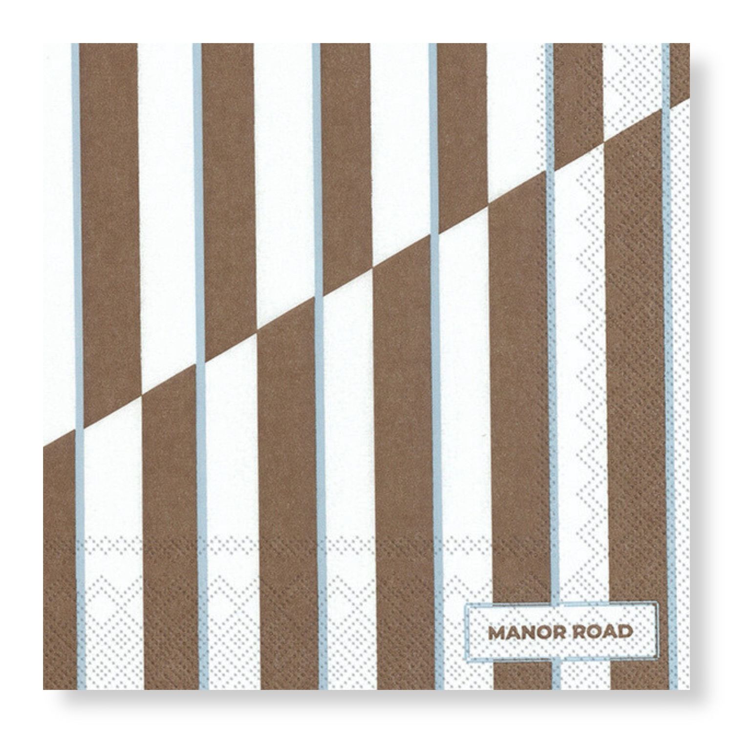 MANOR ROAD Cocktail Napkins - Toffee Stripe