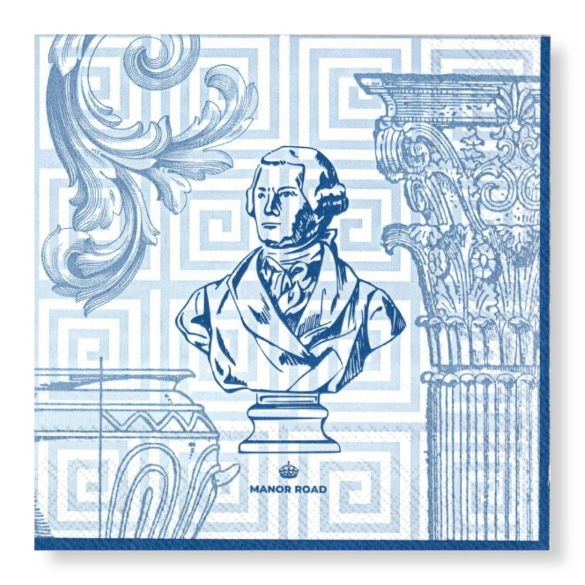 MANOR ROAD Cocktail Napkins - Blue Greek