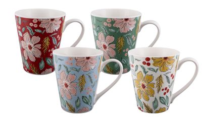 BUNDANOON Conical Mug Set - 400ml - Artistic Blooms
