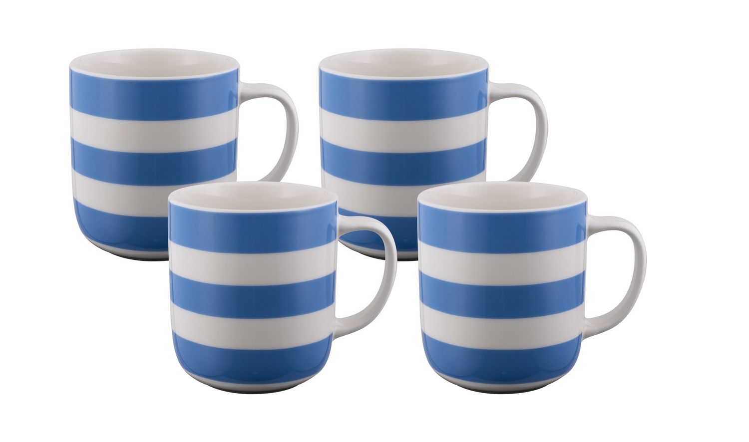 BUNDANOON Classic Mug Set - 400ml - Royal Blue Nautical Stripes