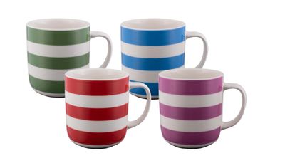 BUNDANOON Classic Mug Set - 400ml - Nautical Stripes