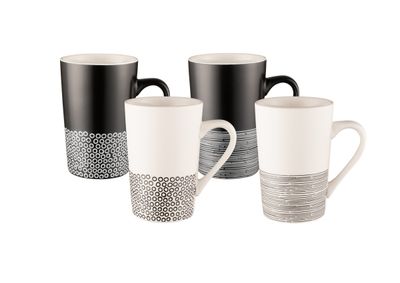 BUNDANOON Tube Mug Set - 350ml - Monochrome Hem