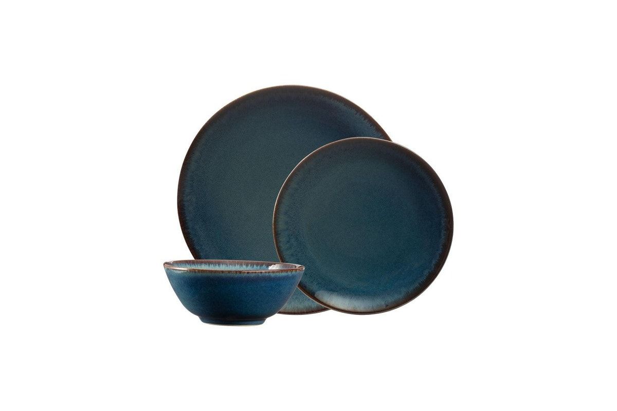 MASON CASH Reactive Glaze Blue 12 Piece Dinner Set