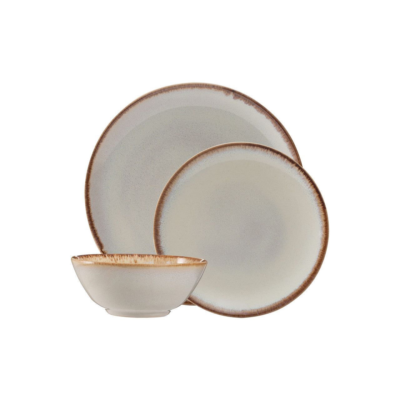 MASON CASH Reactive Glaze Cream 12 Piece Dinner Set