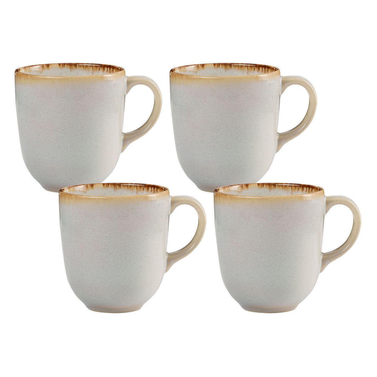 MASON CASH Reactive Glaze Cream Set of 4 Mugs, 400ml