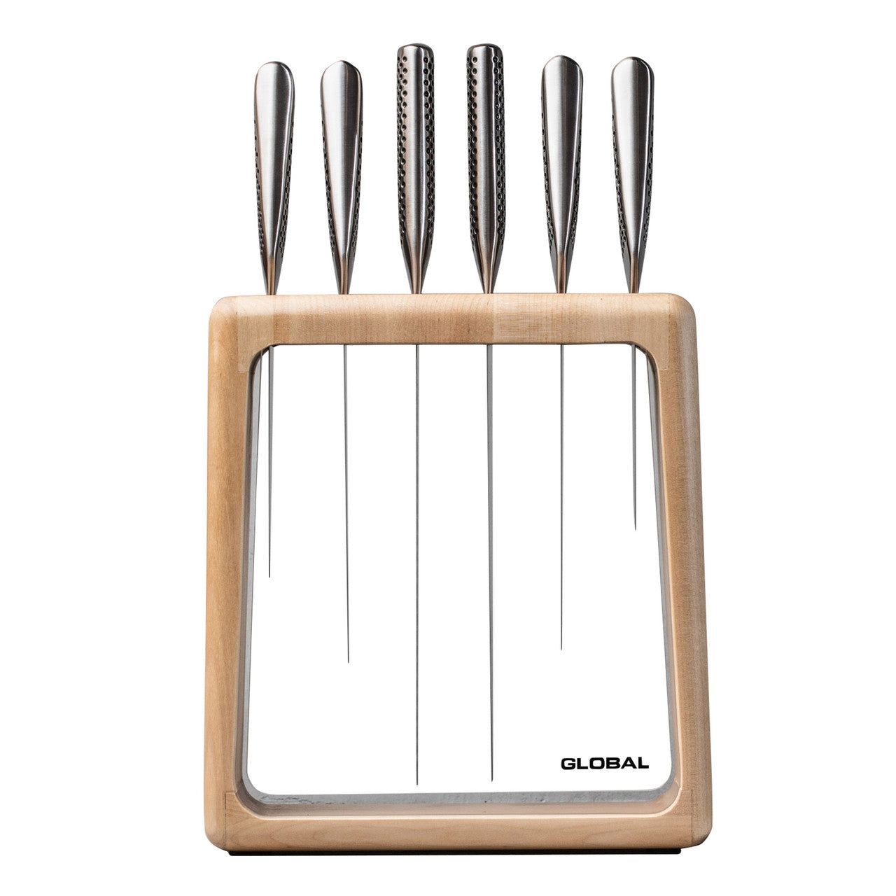 GLOBAL Hashira 7pc Knife Block Set - Maple