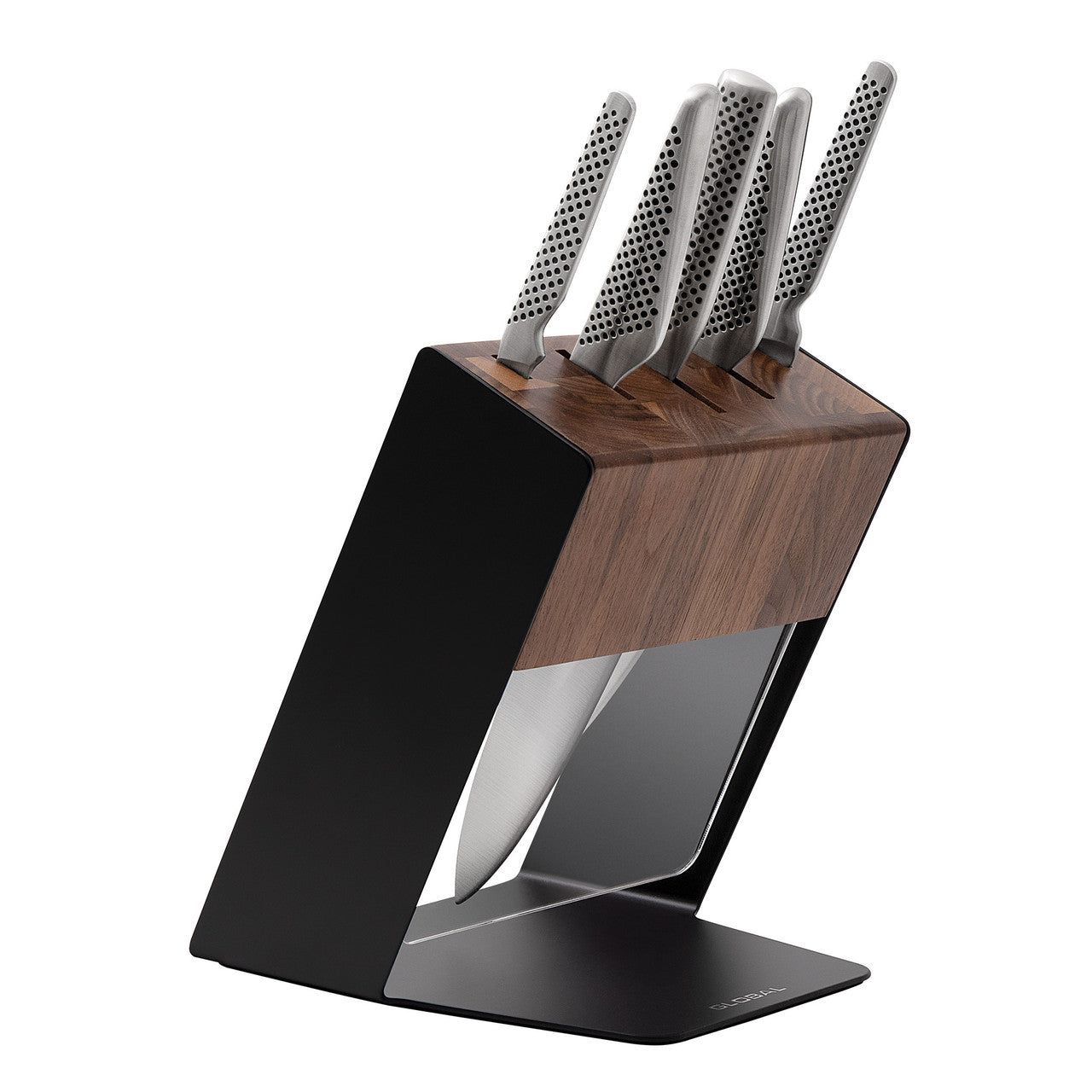 GLOBAL Katana 6 Piece Knife Block Set - Walnut