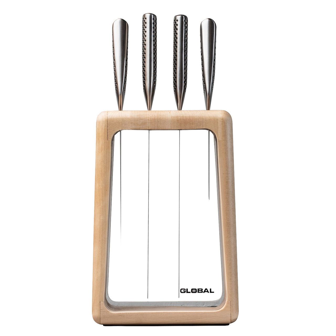 GLOBAL Hashira 5pc Knife Block Set - Maple