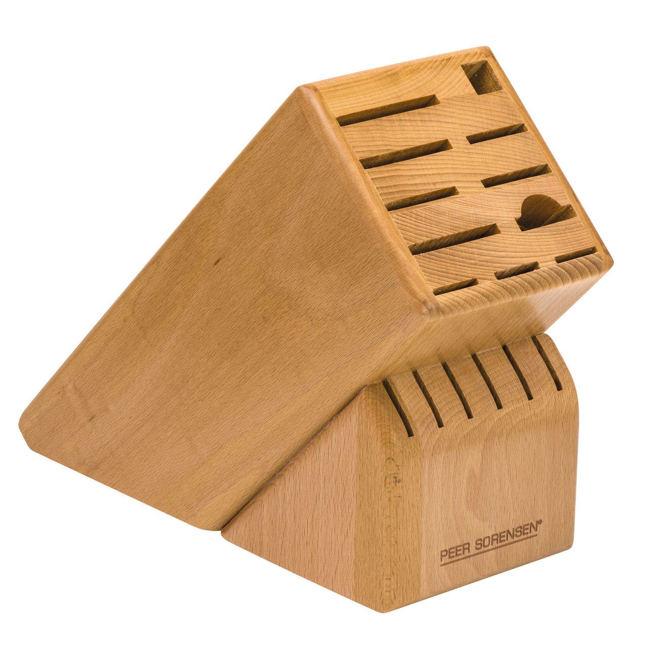 PEER SORENSEN 17 Slot Knife Block - Beechwood, 26 x 11 x 22cm