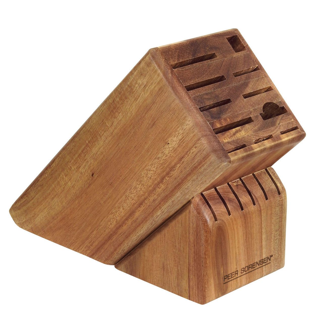 PEER SORENSEN 17 Slot Knife Block - Acacia, 26 x 11 x 22cm