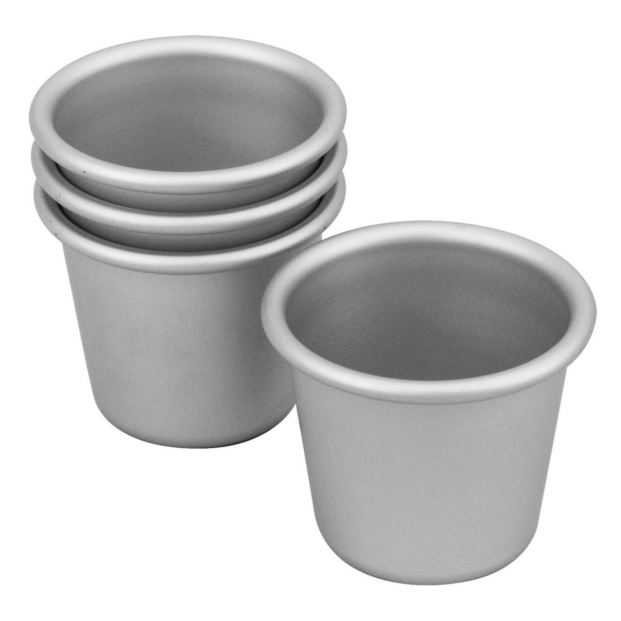 BAKEMASTER Silver Anodised Set of 4 Dariole Pan