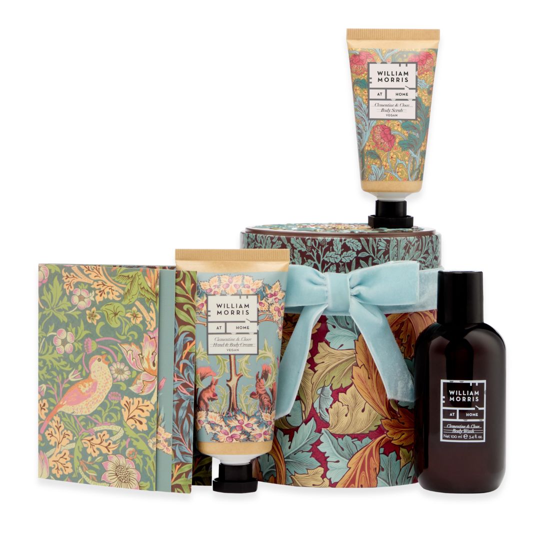 HEATHCOTE &amp; IVORY William Morris at Home Oak &amp; Willow Bathing Gift Tin