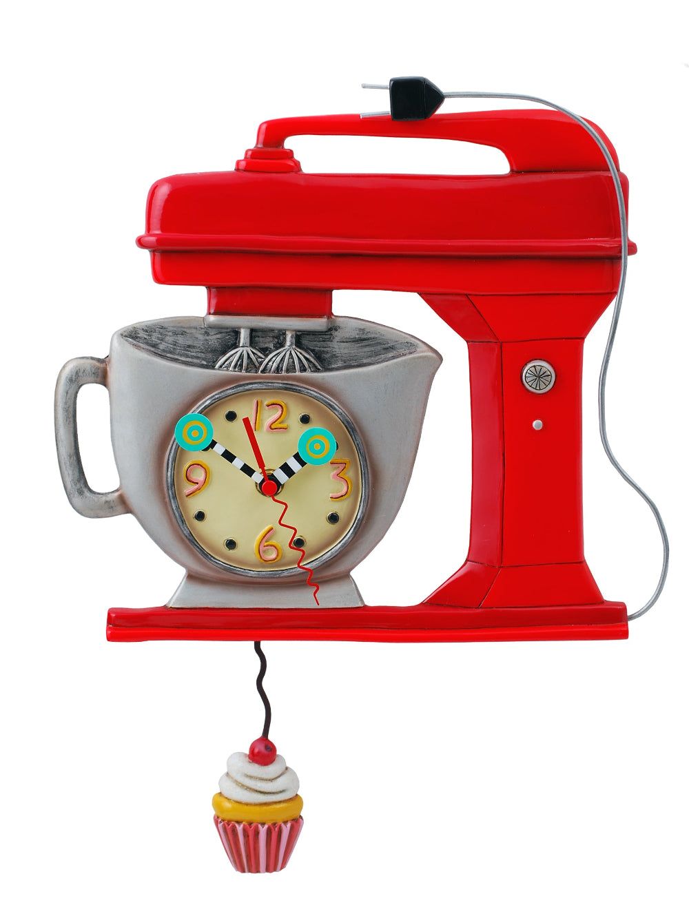 ALLEN DESIGNS Vintage Mixer Red Clock