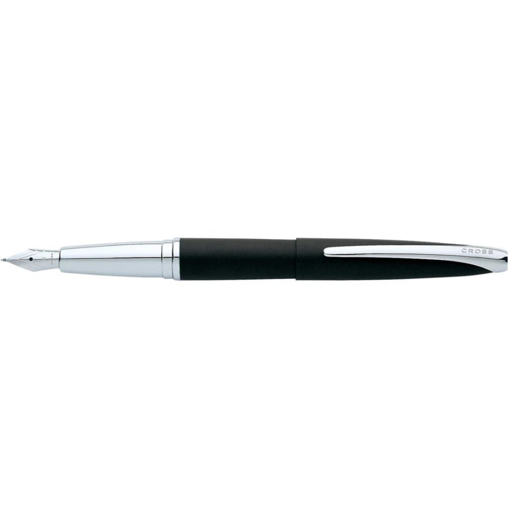 CROSS ATX® Basalt Black with Polished Chrome Appointments and Stainless Steel Extra-Fine Nib Fountain Pen