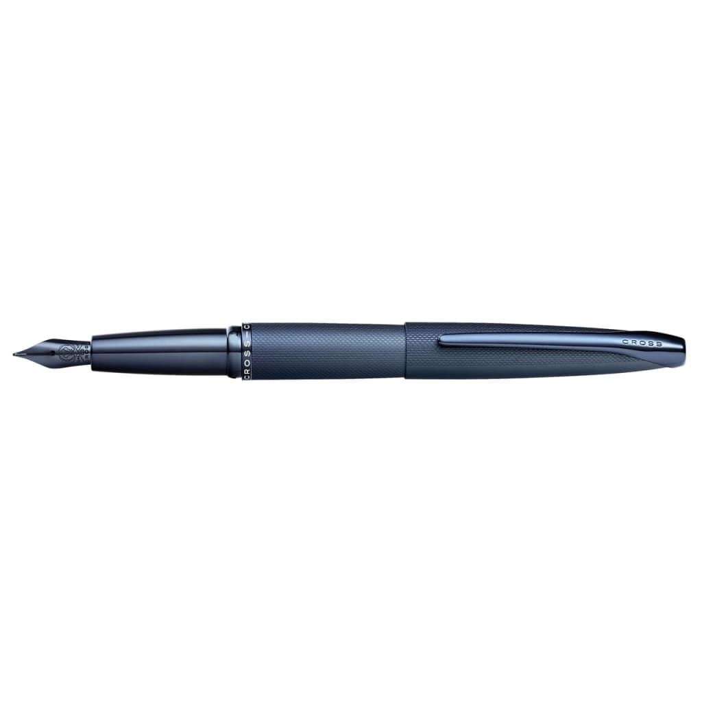 CROSS ATX® Sandblasted Dark Blue PVD Etched Diamond Pattern with Polished Dark Blue PVD Appointments and Dark Blue PVD Coated Stainless Steel Medium Nib Fountain Pen