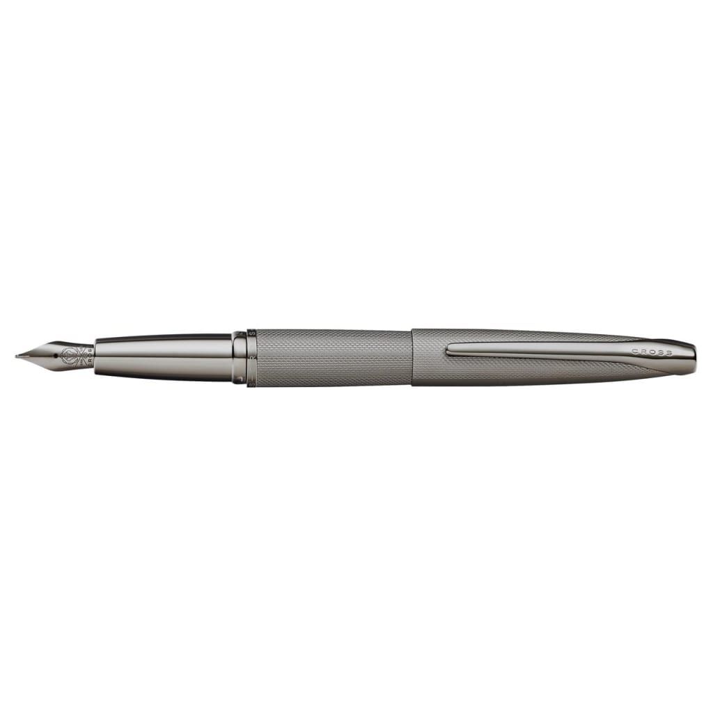CROSS ATX® Sandblasted Titanium Gray PVD Etched Diamond Pattern with Polished Titanium Gray PVD Appointments and Stainless Steel Medium Nib Fountain Pen