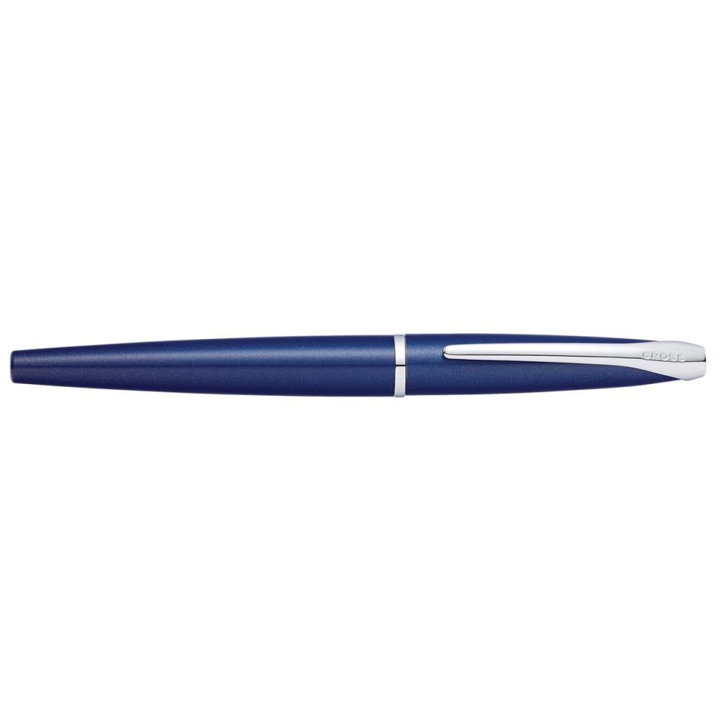 CROSS ATX® Translucent Blue Lacquer with Polished Chrome Appointments and Stainless Steel Fine Nib Fountain Pen