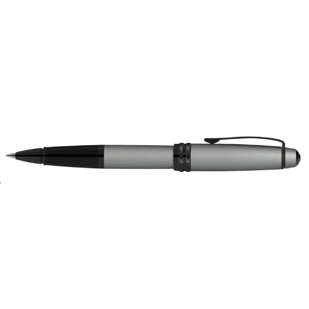 CROSS Bailey™ Matte Gray Lacquer with Polished Black PVD appointments Rollerball Pen