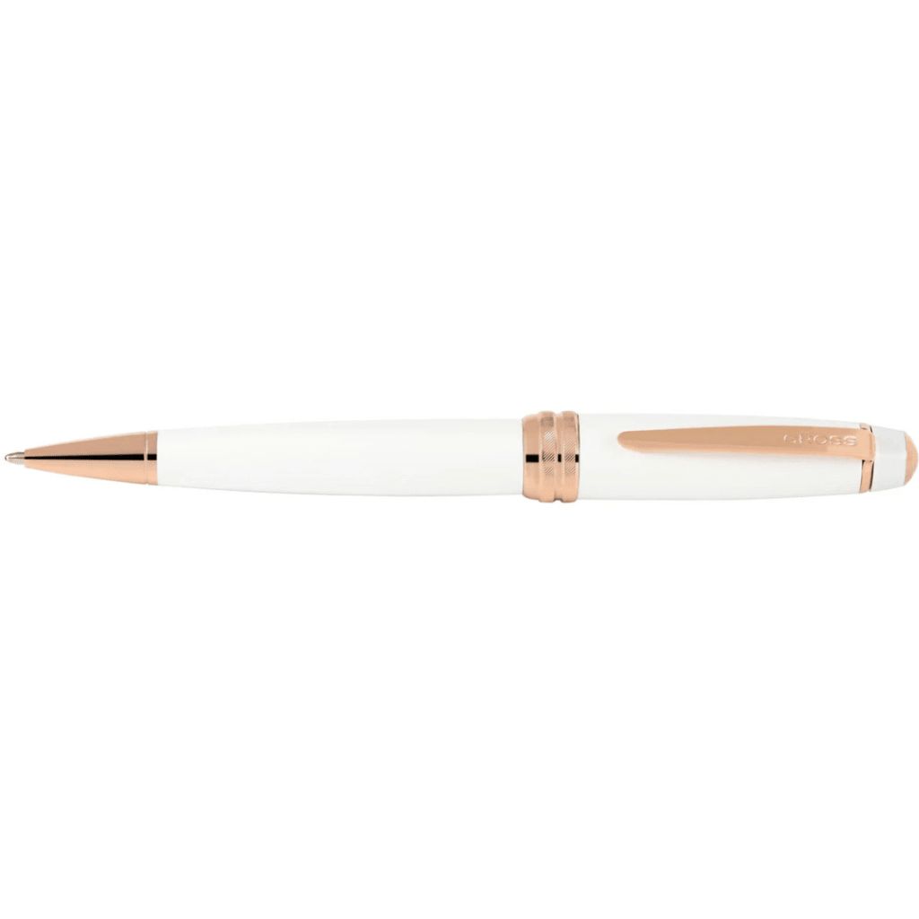 CROSS Bailey™ Pearlescent White Lacquer Ballpoint Pen with Rose Gold Appointments