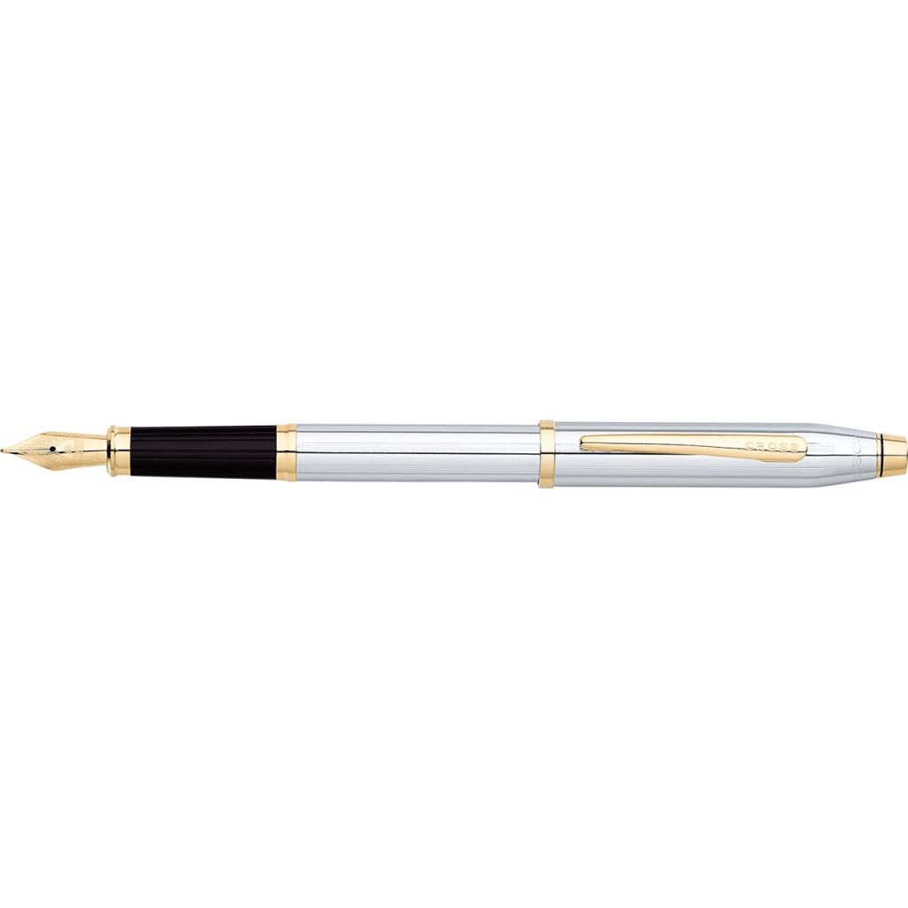 CROSS Century® II Medalist® Polished Chrome with 23KT Gold-Plated Appointments and 23KT Gold-Plated Medium Nib Fountain Pen