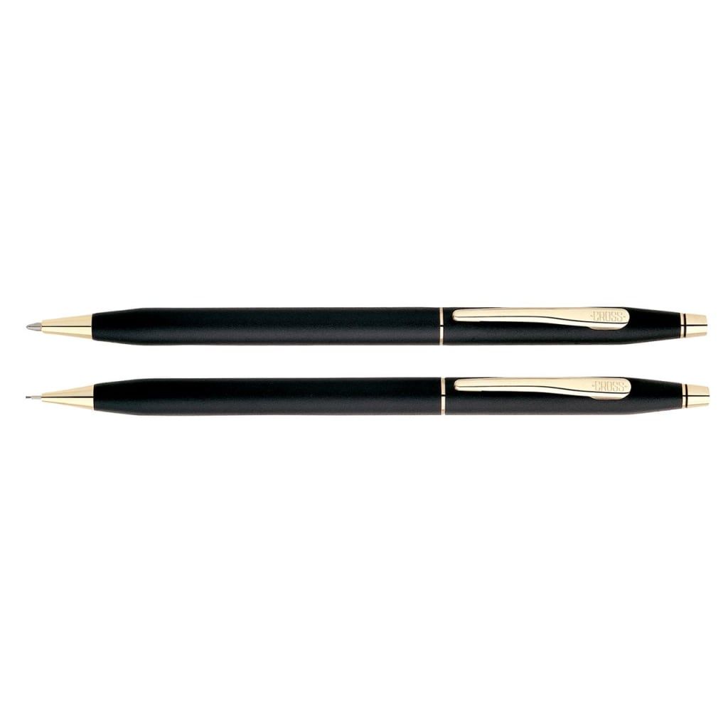 CROSS Classic Century® Cross Classic Black with 23KT Gold-Plated Appointments Ballpoint and 0.7mm Pencil Set